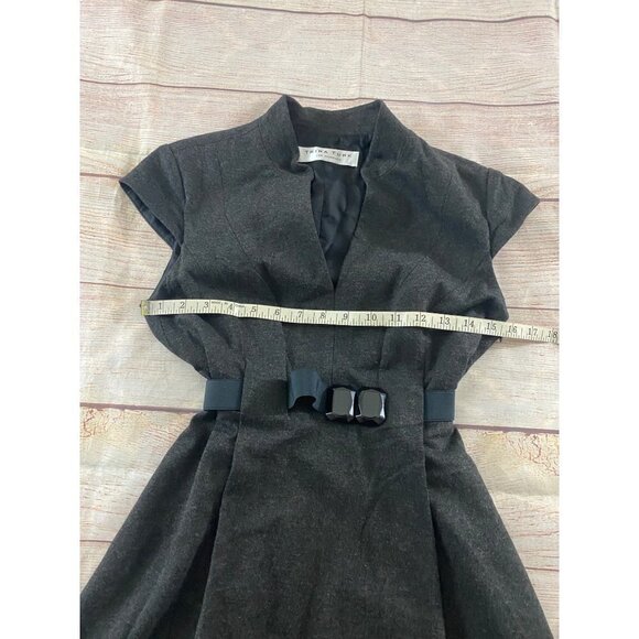 Trina Turk Women's Grey Millionaire Ponte Knit Belted Dress - Small - Picture 9 of 13
